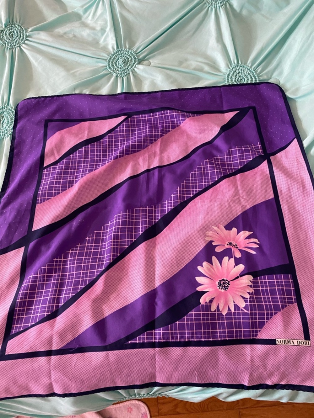 Norma Dori Purple & Pink Floral Scarf